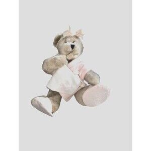 Ganz  13" Teddy Bear Plushy Pink Robe Slippers and Bow Get Well